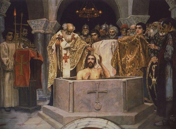 Хрещення князя Володимира Великого. Фреска В. М. Васнєцова